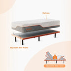 Adjustable Bed Frame with Bluetooth App & Remote - 750 lbs Capacity, Zero Gravity, Anti-Snore, Queen/King/Twin XL