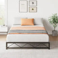 Twin Size 6" Low Profile Metal Platform Bed Frame with Wave Design - 1000 lbs Capacity, No Box Spring Needed