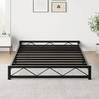 Twin Size 6" Low Profile Metal Platform Bed Frame with Wave Design - 1000 lbs Capacity, No Box Spring Needed
