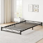 Twin Size 6" Low Profile Metal Platform Bed Frame with Wave Design - 1000 lbs Capacity, No Box Spring Needed