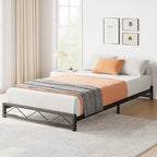 Twin Size 6" Low Profile Metal Platform Bed Frame with Wave Design - 1000 lbs Capacity, No Box Spring Needed