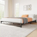 Twin Size 6" Low Profile Metal Platform Bed Frame with Wave Design - 1000 lbs Capacity, No Box Spring Needed