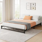 Twin Size 6" Low Profile Metal Platform Bed Frame with Wave Design - 1000 lbs Capacity, No Box Spring Needed