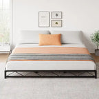 Twin Size 6" Low Profile Metal Platform Bed Frame with Wave Design - 1000 lbs Capacity, No Box Spring Needed