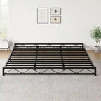 Twin Size 6" Low Profile Metal Platform Bed Frame with Wave Design - 1000 lbs Capacity, No Box Spring Needed