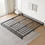 Twin Size 6" Low Profile Metal Platform Bed Frame with Wave Design - 1000 lbs Capacity, No Box Spring Needed