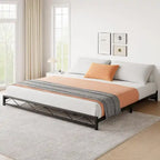 Twin Size 6" Low Profile Metal Platform Bed Frame with Wave Design - 1000 lbs Capacity, No Box Spring Needed