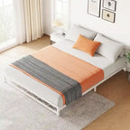 Twin Size 6" Low Profile Metal Platform Bed Frame with Wave Design - 1000 lbs Capacity, No Box Spring Needed
