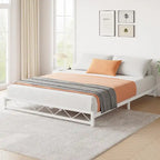Twin Size 6" Low Profile Metal Platform Bed Frame with Wave Design - 1000 lbs Capacity, No Box Spring Needed