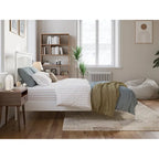 Solid Wood Low Profile Platform Bed - Mission Slatted Headboard, USB Charging Ports, 800 lbs, Twin-King Sizes