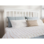 Solid Wood Low Profile Platform Bed - Mission Slatted Headboard, USB Charging Ports, 800 lbs, Twin-King Sizes