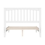 Solid Wood Low Profile Platform Bed - Mission Slatted Headboard, USB Charging Ports, 800 lbs, Twin-King Sizes