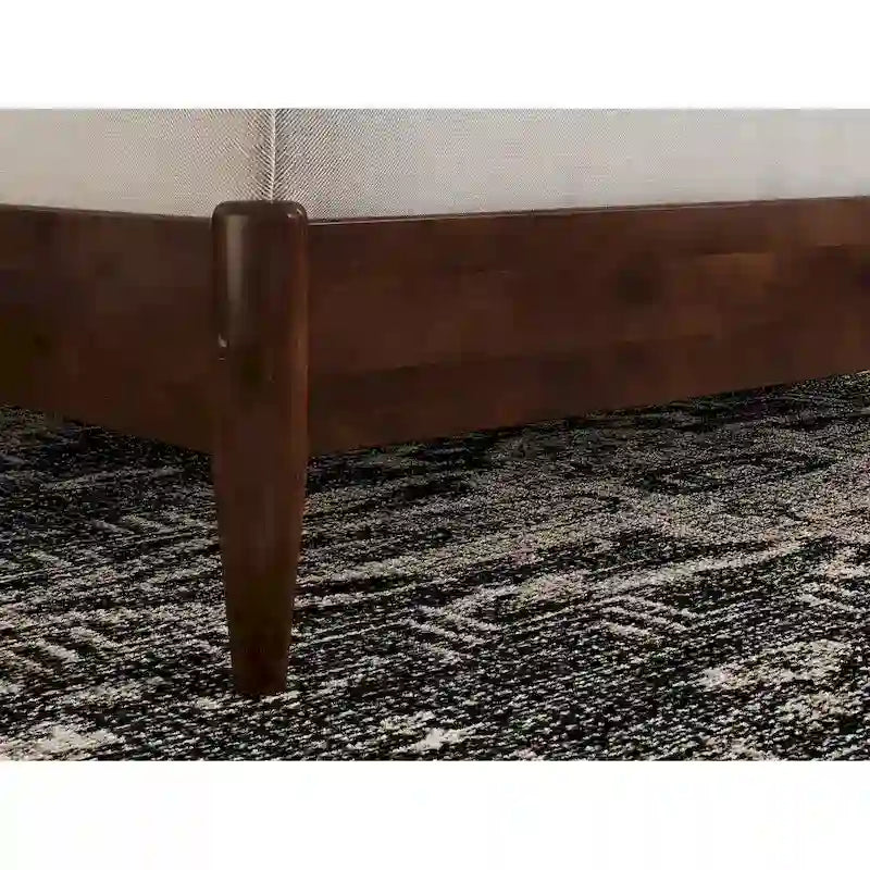 Solid Wood Low Profile Platform Bed - Mission Slatted Headboard, USB Charging Ports, 800 lbs, Twin-King Sizes