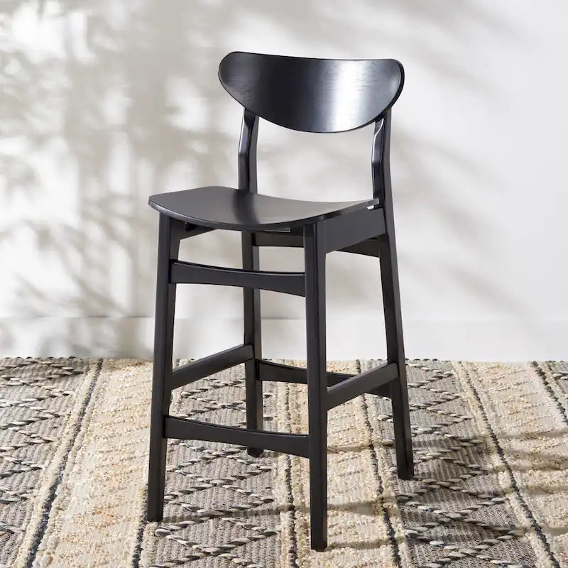 Mid-Century Counter Stool - 38"H - Scandinavian Style - Retro Silhouette - Soft Finish - 17"W x 23"D - Modern Chic - Kitchen Dining Bar - Contemporary