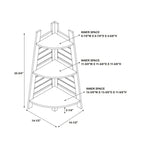 Bamboo Corner Shelf - 3 Tiers - 32.75"H - Solid Bamboo - Natural Wood Finish - 10 lbs Per Shelf - Space-Saving - 14.5"W x 14.5"D - Bathroom Kitchen Living Room