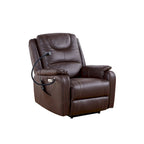 Zero Gravity Power Recliner, 139° Recline, Massage & Heating, USB Port, Phone Holder, Eco Leather, OKIN Motor