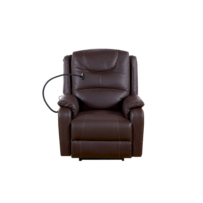 Zero Gravity Power Recliner, 139° Recline, Massage & Heating, USB Port, Phone Holder, Eco Leather, OKIN Motor