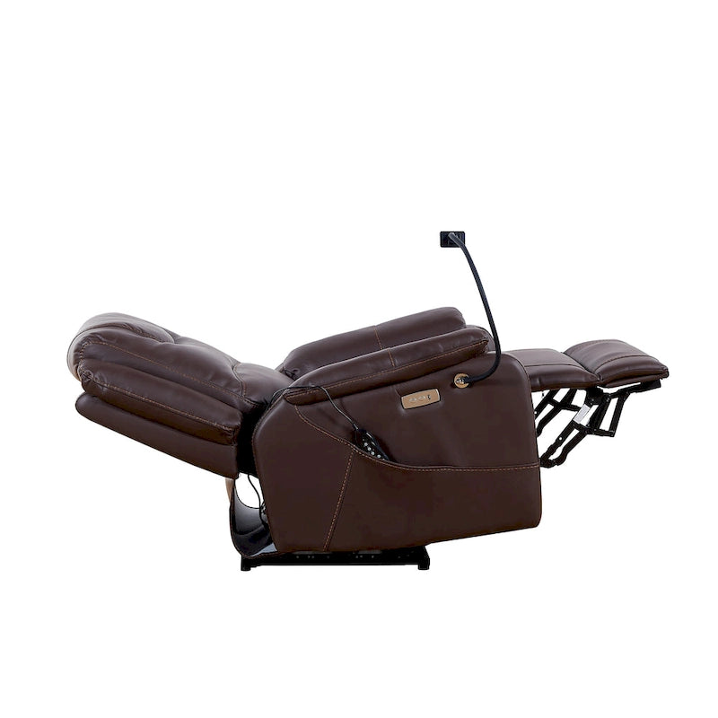 Zero Gravity Power Recliner, 139° Recline, Massage & Heating, USB Port, Phone Holder, Eco Leather, OKIN Motor