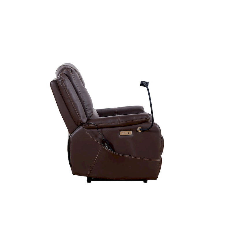 Zero Gravity Power Recliner, 139° Recline, Massage & Heating, USB Port, Phone Holder, Eco Leather, OKIN Motor
