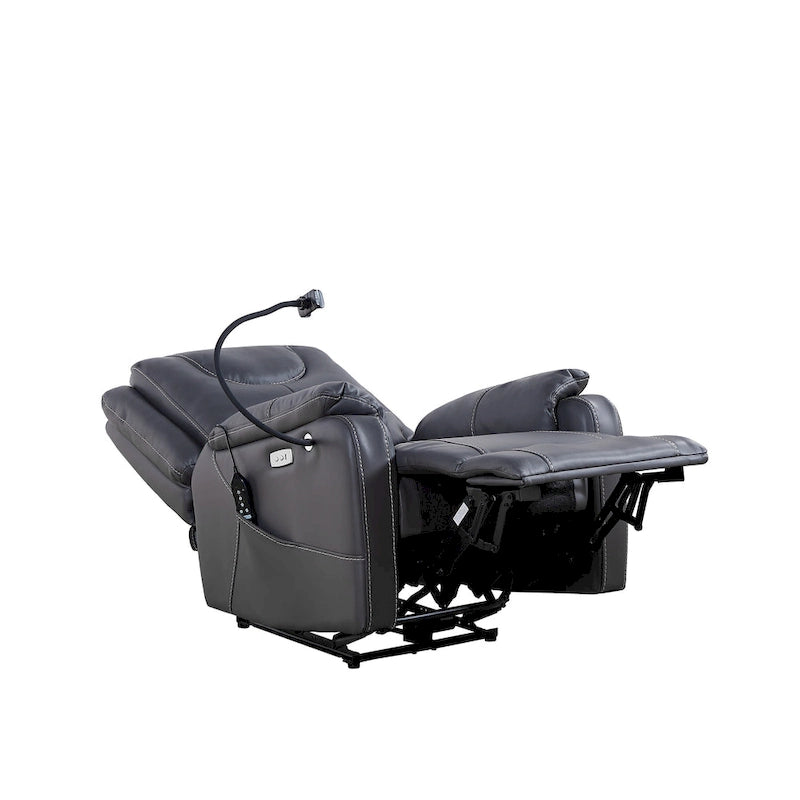 Zero Gravity Power Recliner, 139° Recline, Massage & Heating, USB Port, Phone Holder, Eco Leather, OKIN Motor