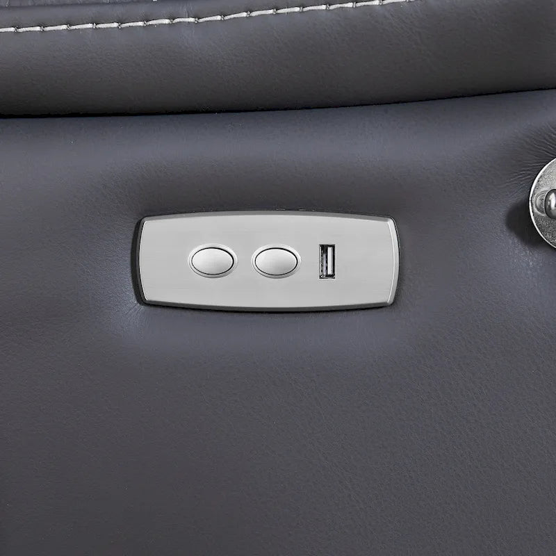 Zero Gravity Power Recliner, 139° Recline, Massage & Heating, USB Port, Phone Holder, Eco Leather, OKIN Motor