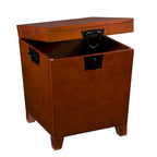 3-Piece Trunk Table Set - Mission Oak Coffee Table & 2 End Tables, Storage, Black Hardware, Pine Veneer, Safety Hinges