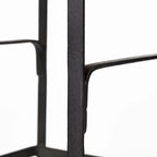 Counter Height Stool - 25"H Seat - Mango Wood - Black Metal Frame - Low Back - Contoured Seat - Footrest - 16"W x 25"H - No Assembly - Modern Industrial Style