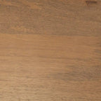 Counter Height Stool - 25"H Seat - Mango Wood - Black Metal Frame - Low Back - Contoured Seat - Footrest - 16"W x 25"H - No Assembly - Modern Industrial Style