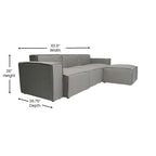 4-Piece Modular Sectional Sofa - Contemporary with Ottoman, Pocket Spring Core, Solid Wood Frame, 300 lbs Per Seat, Configurable