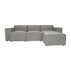 4-Piece Modular Sectional Sofa - Contemporary with Ottoman, Pocket Spring Core, Solid Wood Frame, 300 lbs Per Seat, Configurable