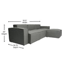 4-Piece Modular Sectional Sofa - Contemporary with Ottoman, Pocket Spring Core, Solid Wood Frame, 300 lbs Per Seat, Configurable