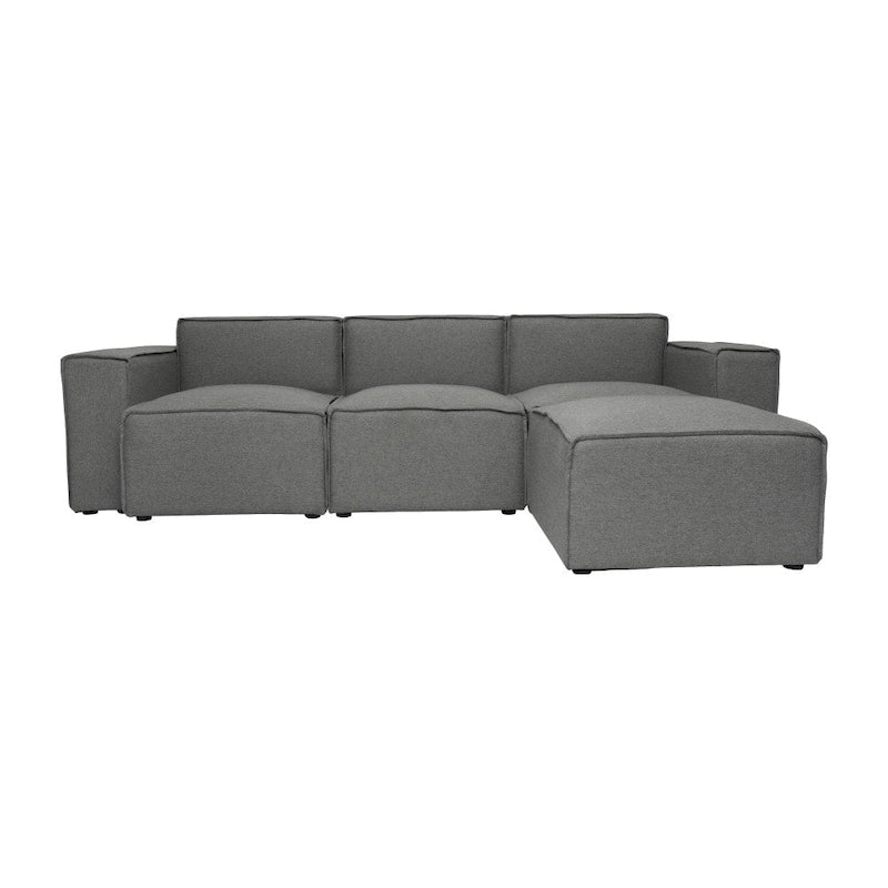 4-Piece Modular Sectional Sofa - Contemporary with Ottoman, Pocket Spring Core, Solid Wood Frame, 300 lbs Per Seat, Configurable