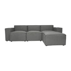 4-Piece Modular Sectional Sofa - Contemporary with Ottoman, Pocket Spring Core, Solid Wood Frame, 300 lbs Per Seat, Configurable
