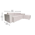 4-Piece Modular Sectional Sofa - Contemporary with Ottoman, Pocket Spring Core, Solid Wood Frame, 300 lbs Per Seat, Configurable
