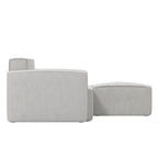 4-Piece Modular Sectional Sofa - Contemporary with Ottoman, Pocket Spring Core, Solid Wood Frame, 300 lbs Per Seat, Configurable