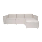 4-Piece Modular Sectional Sofa - Contemporary with Ottoman, Pocket Spring Core, Solid Wood Frame, 300 lbs Per Seat, Configurable