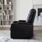 Electric Power Recliner Chair - Home Theater Seating with USB Charging, Cup Holders, Storage Armrests, Leather, 300 lbs Capacity