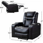 Electric Power Recliner Chair - Home Theater Seating with USB Charging, Cup Holders, Storage Armrests, Leather, 300 lbs Capacity
