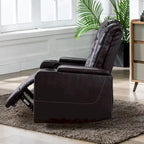 Electric Power Recliner Chair - Home Theater Seating with USB Charging, Cup Holders, Storage Armrests, Leather, 300 lbs Capacity