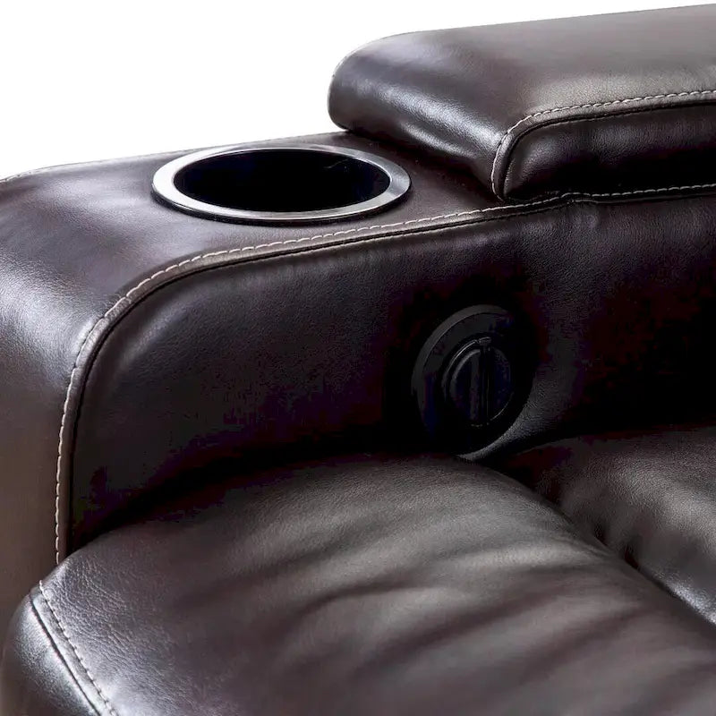 Electric Power Recliner Chair - Home Theater Seating with USB Charging, Cup Holders, Storage Armrests, Leather, 300 lbs Capacity