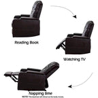Electric Power Recliner Chair - Home Theater Seating with USB Charging, Cup Holders, Storage Armrests, Leather, 300 lbs Capacity