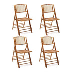 VINGLI Rattan Bamboo Dining Chair Folding Chair for Outdoor Indoor