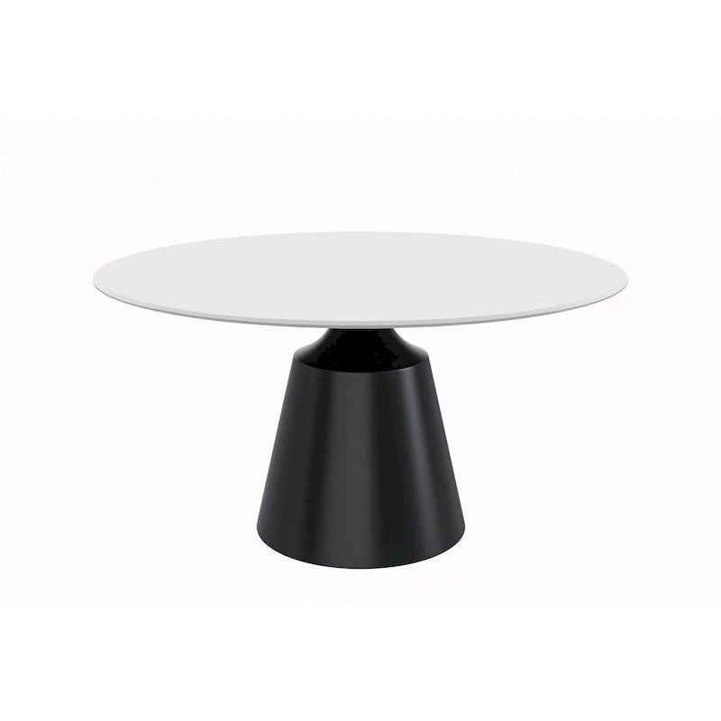 Modern Round Dining Table 60"-71" with Stainless Steel Pedestal Base, Glass or Sintered Stone Top