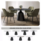 Modern Round Dining Table 60"-71" with Stainless Steel Pedestal Base, Glass or Sintered Stone Top