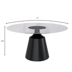 Modern Round Dining Table 60"-71" with Stainless Steel Pedestal Base, Glass or Sintered Stone Top