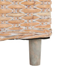 Rattan Barrel Chair with Cushion - British Colonial Style, Intricately Woven, White Cushion, 29" W x 27" D x 33" H Accent Chair