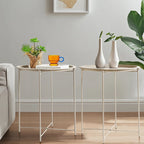 Round Metal Side Table - Removable Tray Top, Anti-Rust Waterproof, 19.7" H x 18.5" D, 50 lbs Capacity, Indoor/Outdoor, 7 Colors