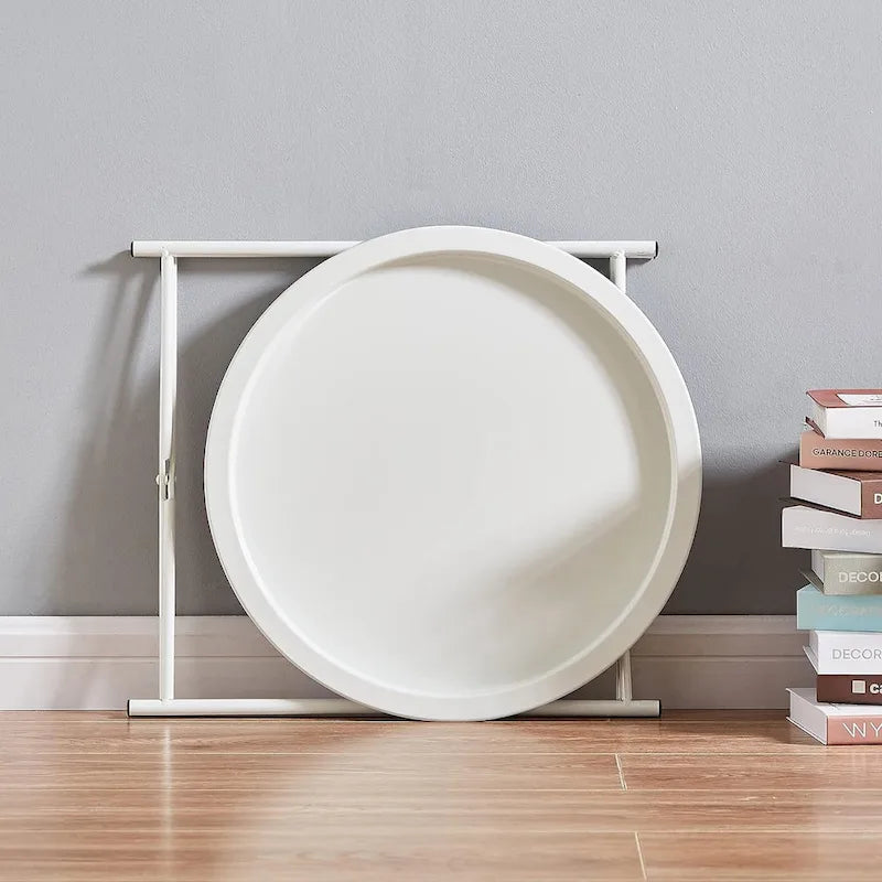 Round Metal Side Table - Removable Tray Top, Anti-Rust Waterproof, 19.7" H x 18.5" D, 50 lbs Capacity, Indoor/Outdoor, 7 Colors