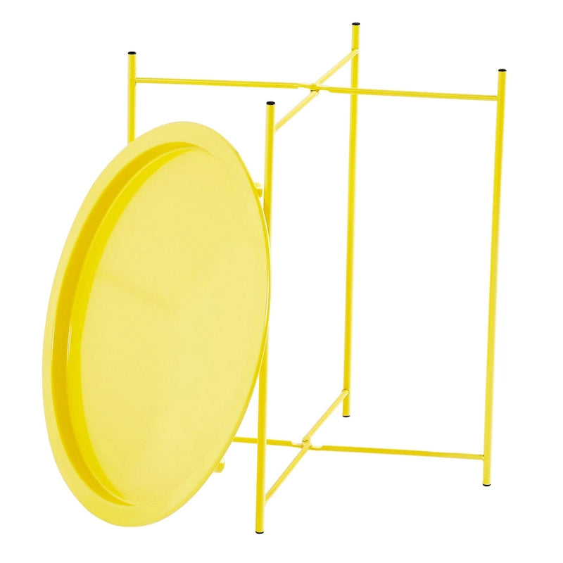 Round Metal Side Table - Removable Tray Top, Anti-Rust Waterproof, 19.7" H x 18.5" D, 50 lbs Capacity, Indoor/Outdoor, 7 Colors