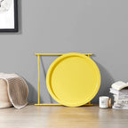 Round Metal Side Table - Removable Tray Top, Anti-Rust Waterproof, 19.7" H x 18.5" D, 50 lbs Capacity, Indoor/Outdoor, 7 Colors